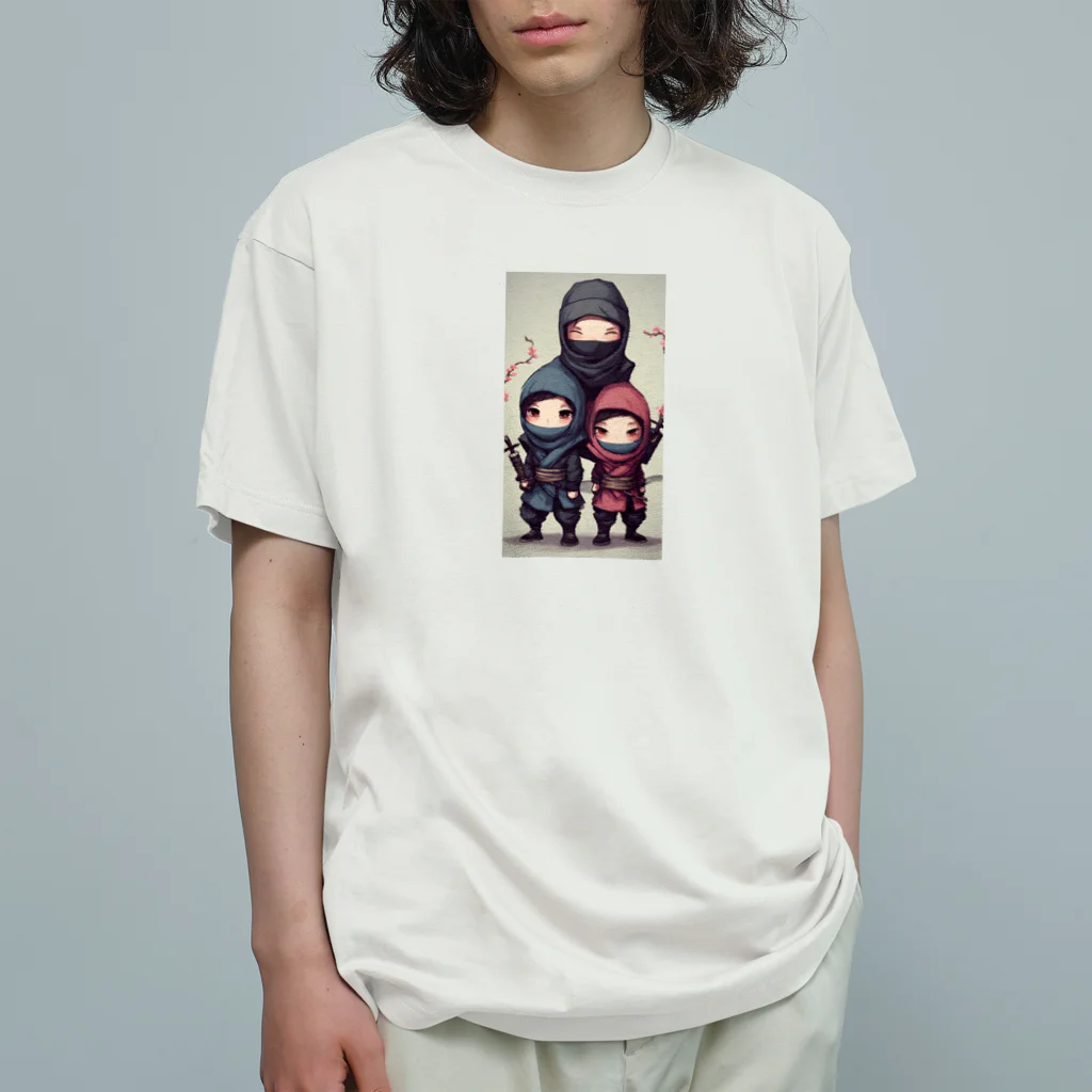 ニンニン忍者パンの愛くるしい忍者イラストのグッズ Organic Cotton T-Shirt