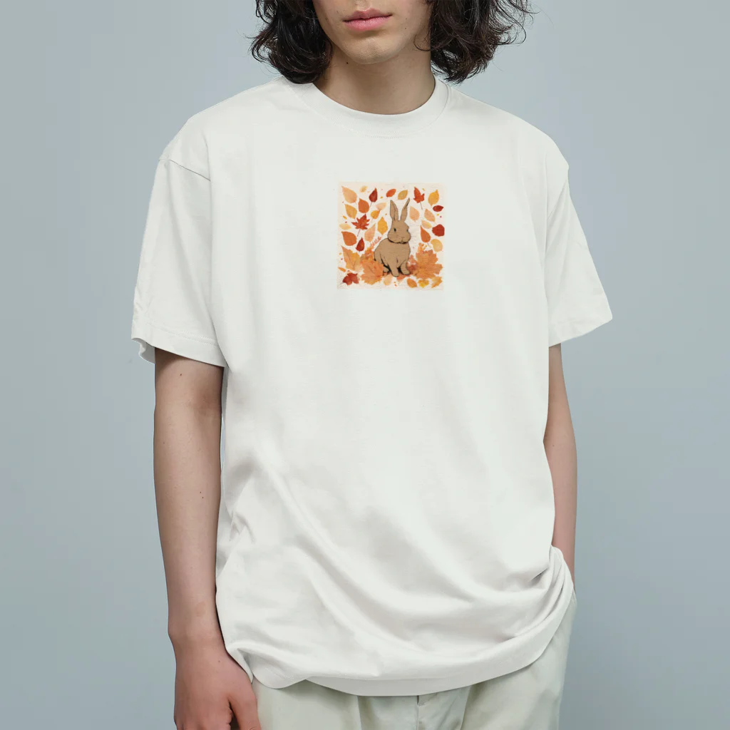 mojaの紅葉とうさぎ🐰 Organic Cotton T-Shirt