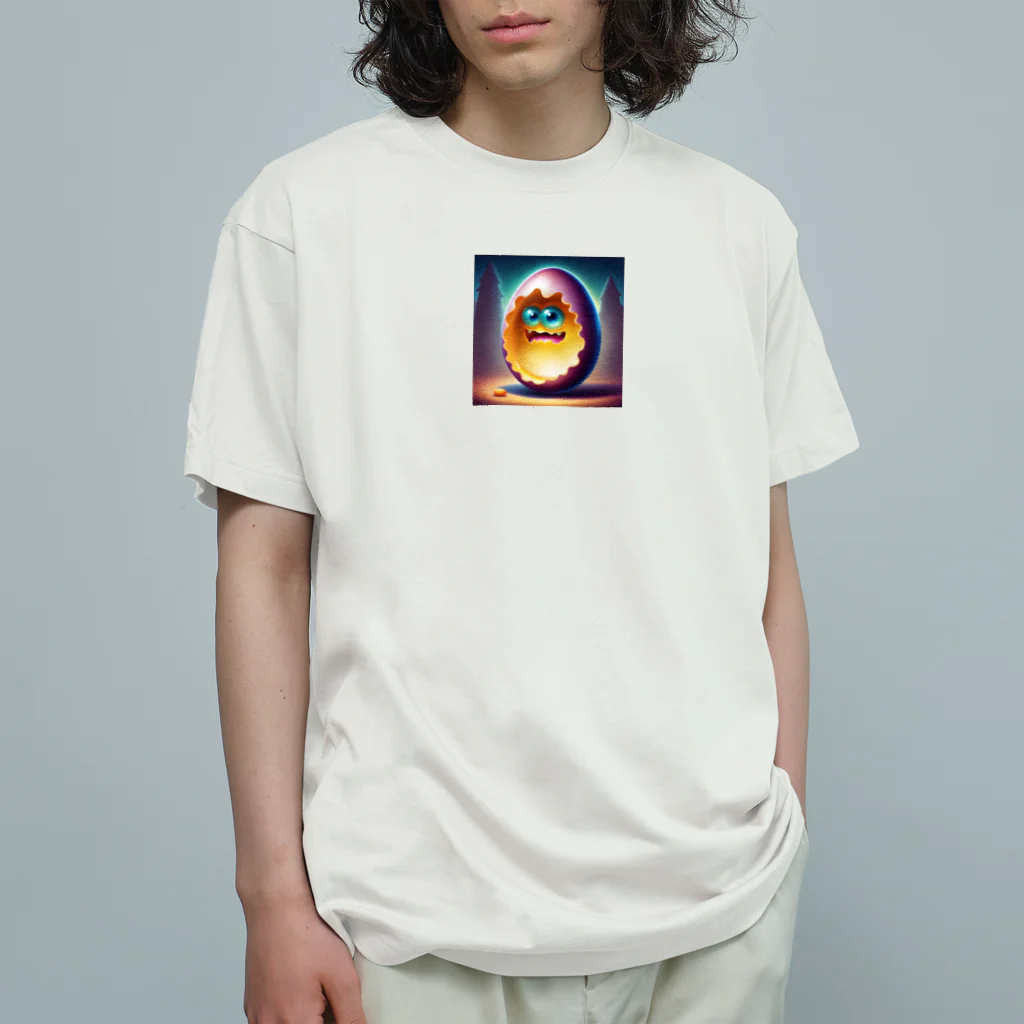 Andyモリの生卵モンスター オーガニックコットンTシャツ