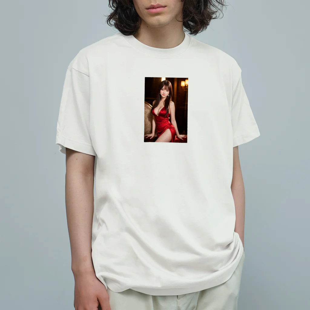 AI Lucy(ルーシー)の赤いドレスの彼女 Organic Cotton T-Shirt