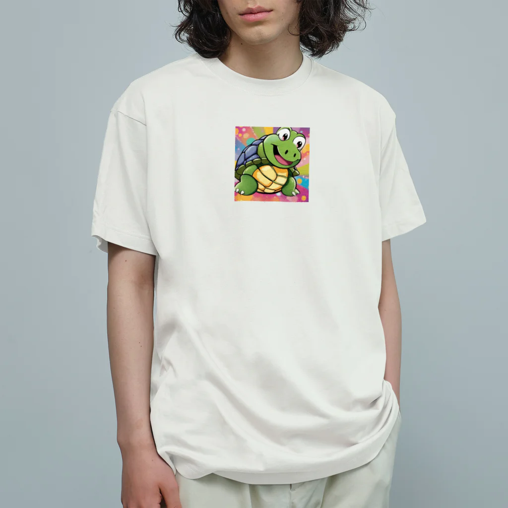 YUTO1126の可愛くて愛らしい亀 オーガニックコットンTシャツ