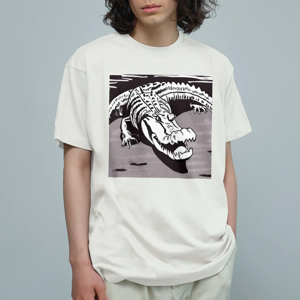 デイリーニューアイテムストアの少しだけ可愛いワニさん Organic Cotton T-Shirt