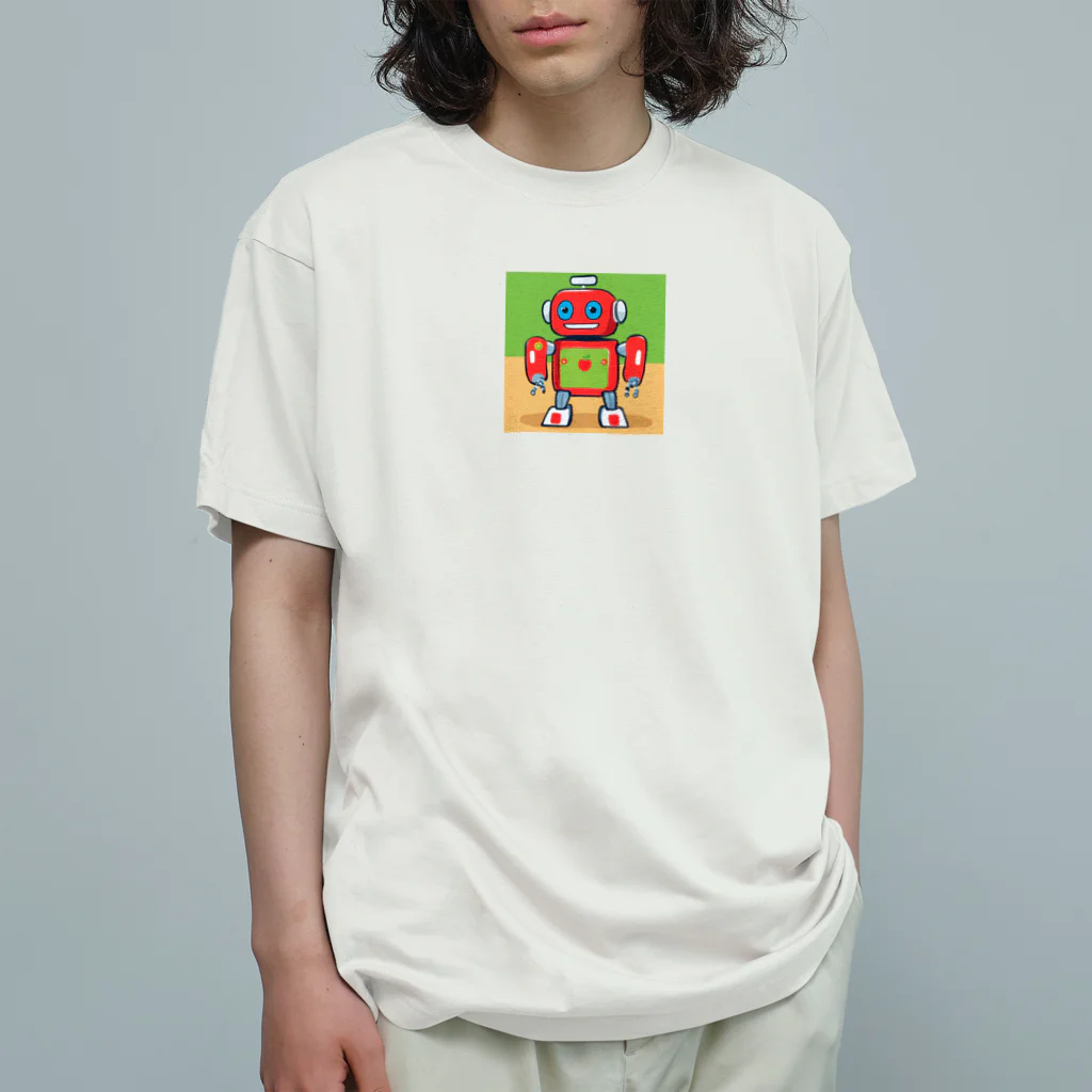 pepe55の青森　 "津軽のりんごガードロボット" オーガニックコットンTシャツ