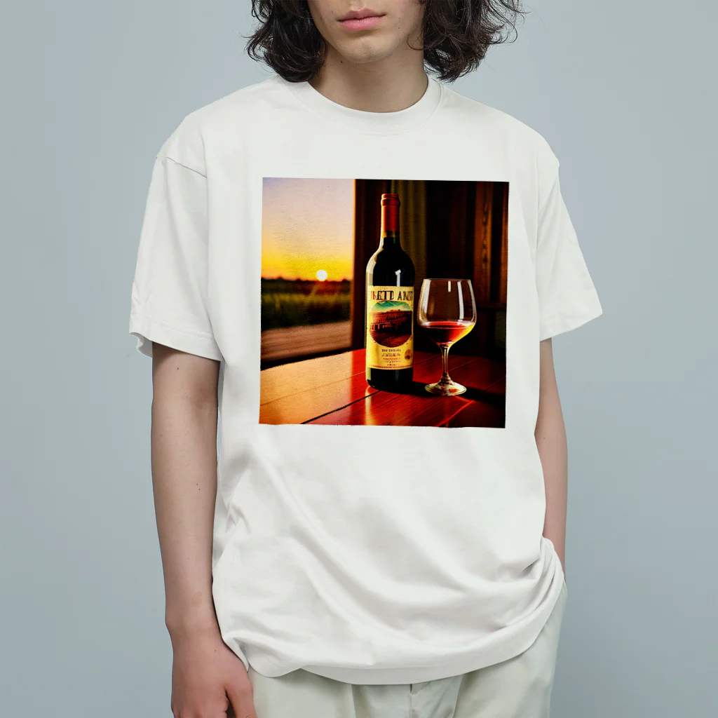 リラックスタイム44のワインで一杯 Organic Cotton T-Shirt