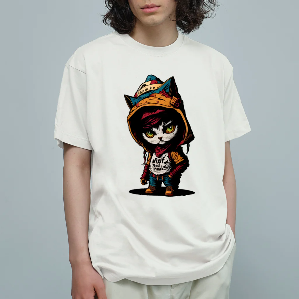 めんぼうさんやのちびネコ Organic Cotton T-Shirt