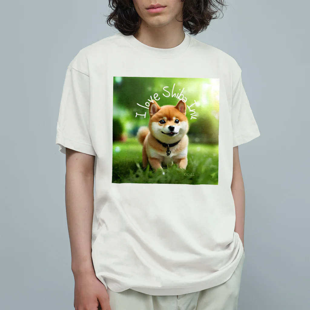 CC-LL (クク・ルル)の【柴犬】フォトリアル Organic Cotton T-Shirt