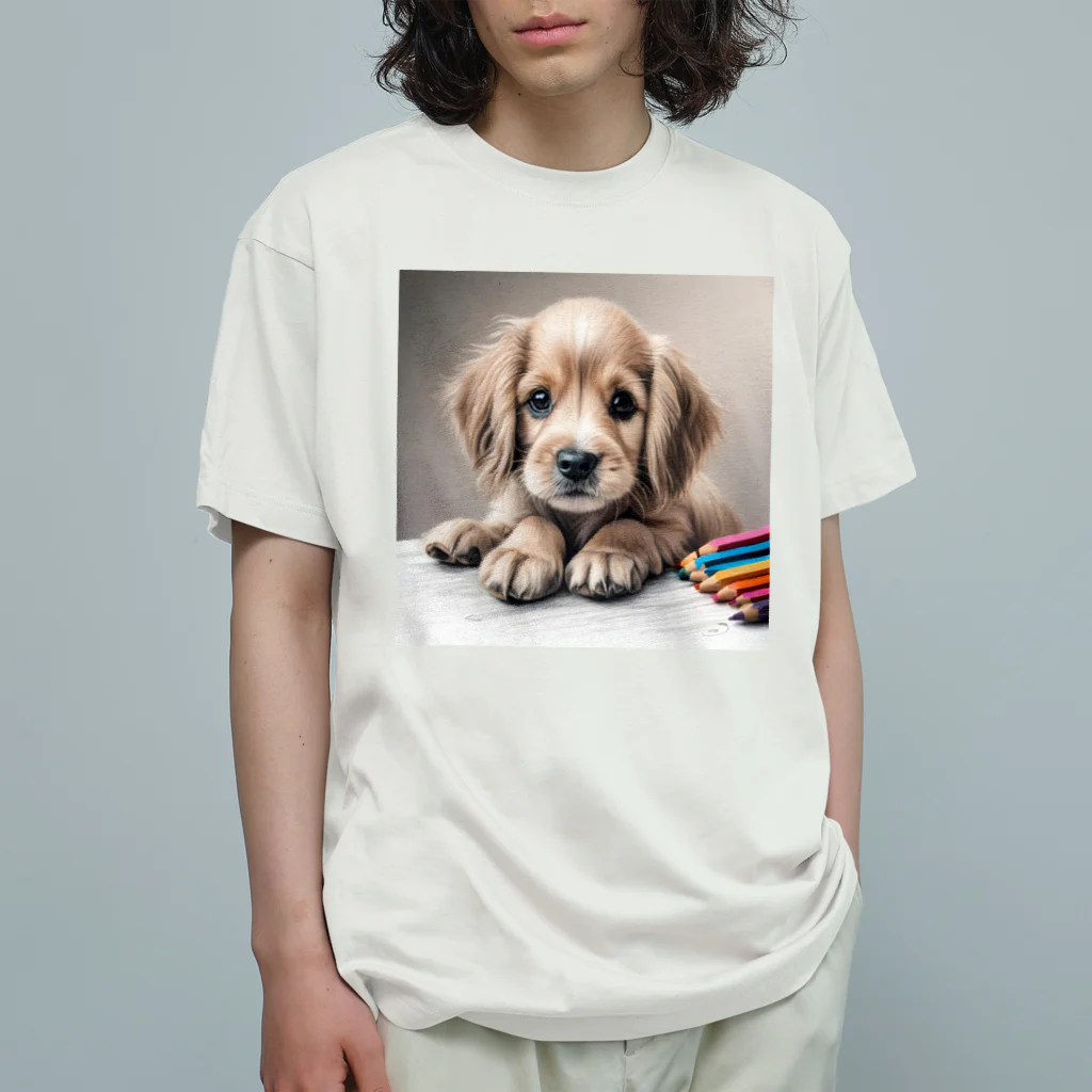 つぶらな瞳の子犬グッズ屋さんのつぶらな瞳の可愛い子犬② Organic Cotton T-Shirt