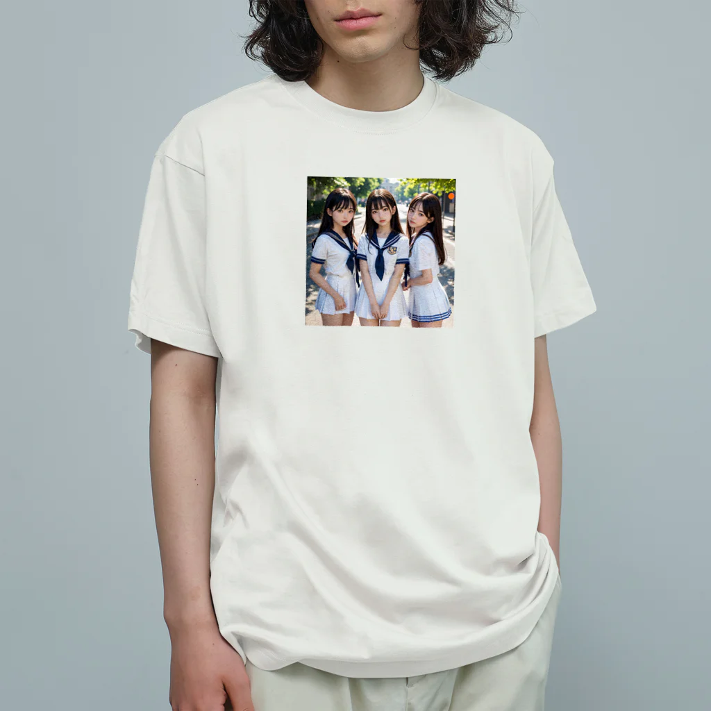 awunのAI美女　 オーガニックコットンTシャツ