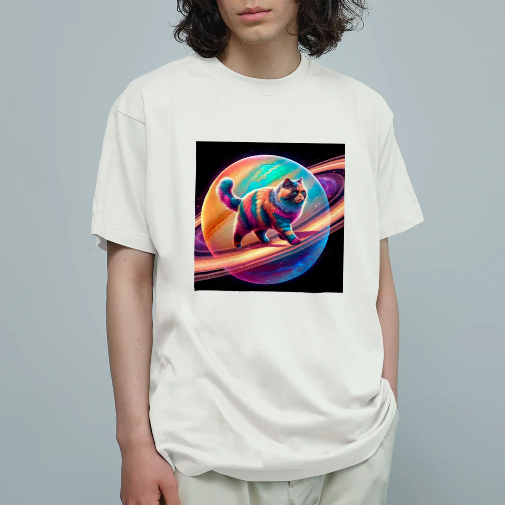 ニャーちゃんショップのスペースキャット Organic Cotton T-Shirt