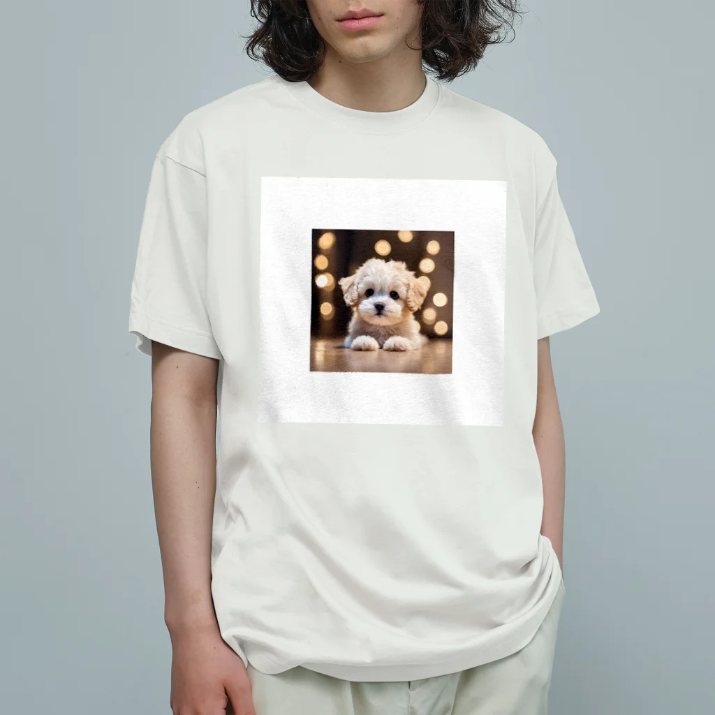 MESAMESAの可愛い子犬 オーガニックコットンTシャツ