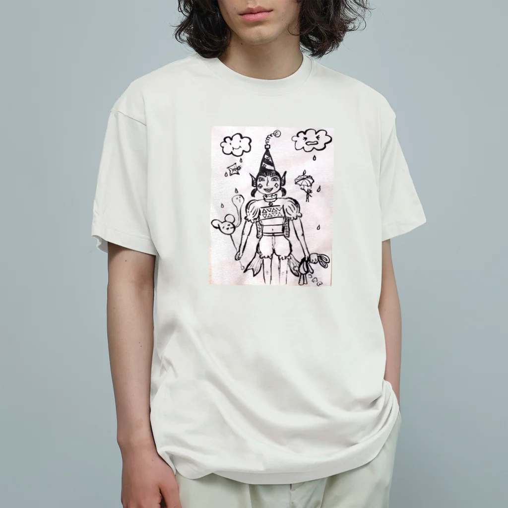 結社黒猫の遊園地のピエロ オーガニックコットンTシャツ