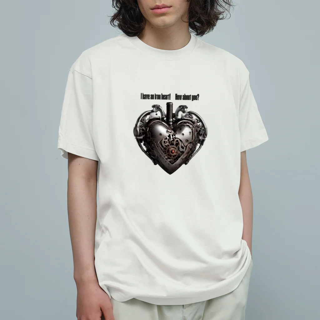 Love and peace to allの私は鉄の心臓を持っています オーガニックコットンTシャツ