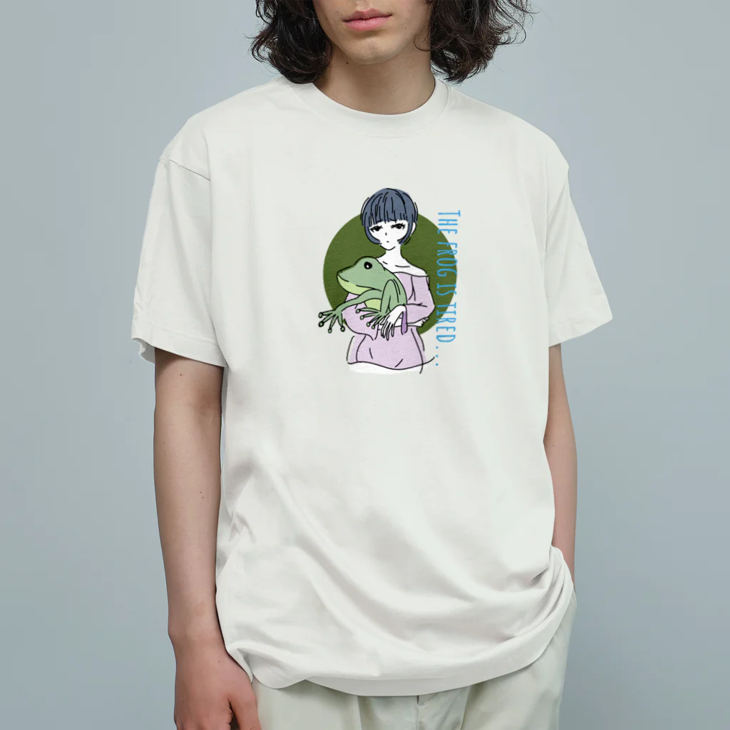 chicodeza by suzuriのカエル好きな女の子 Organic Cotton T-Shirt