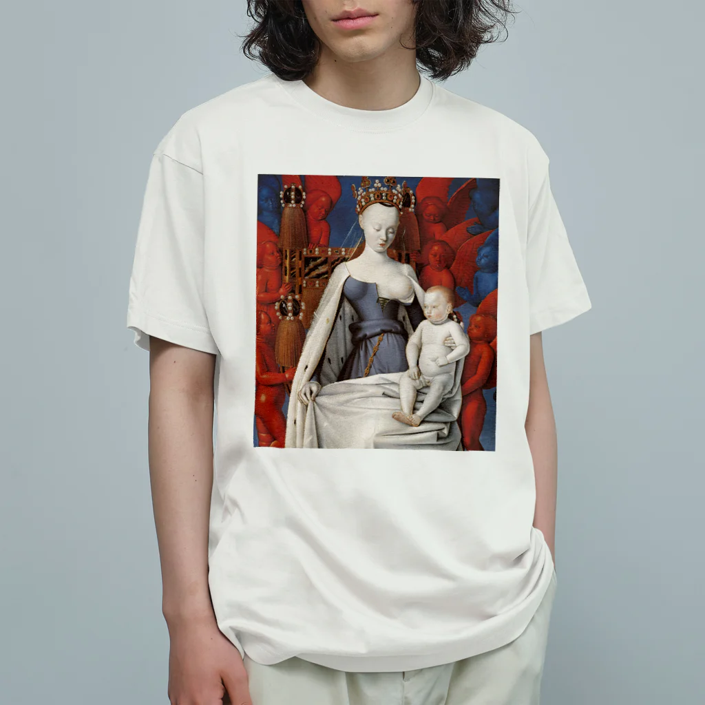 世界美術商店の聖母子と天使たち / Virgin and Child Surrounded by Angels オーガニックコットンTシャツ