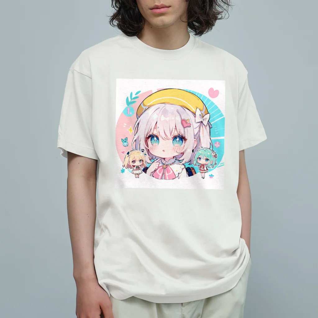 那須モバイル店の帽子を被る女の子 Organic Cotton T-Shirt