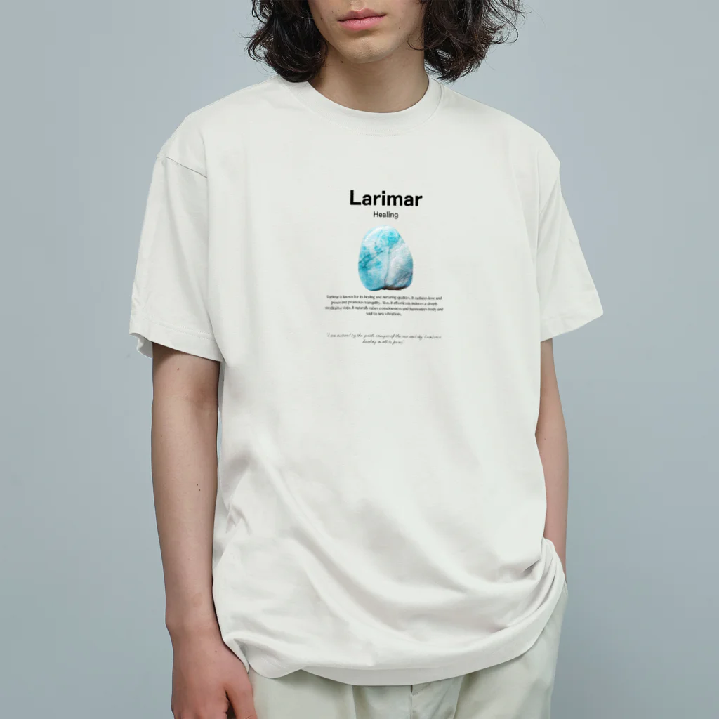 奏桃服店のラリマー・ヒーリング・ストーン Organic Cotton T-Shirt