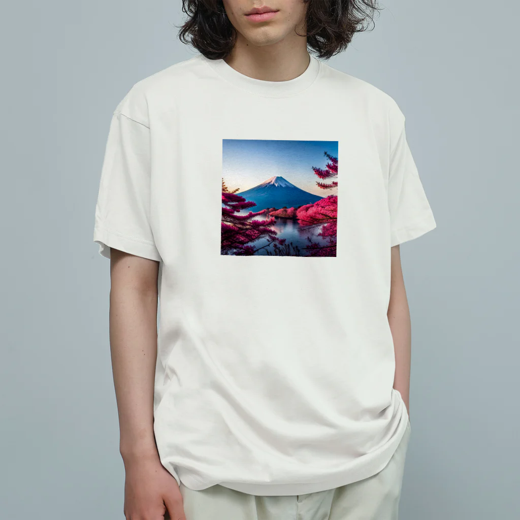 P.H.C（pink house candy）の富士山と紅葉、そして湖のグッズ オーガニックコットンTシャツ