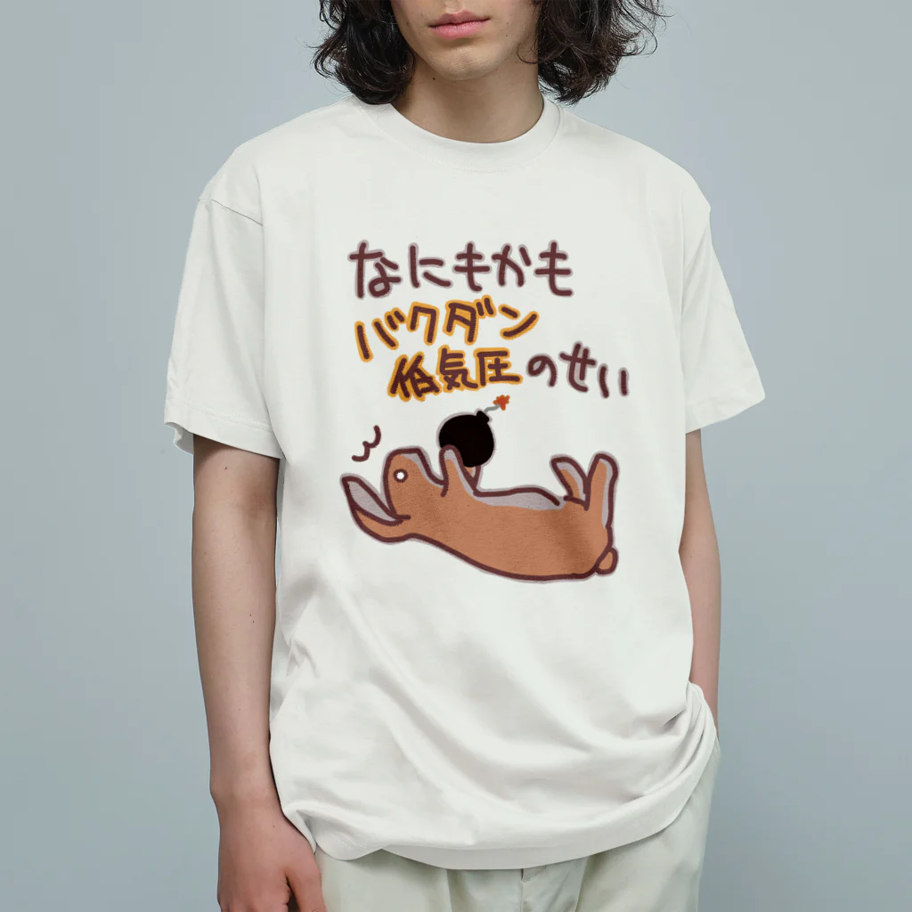 ミナミコアリクイ【のの】の爆弾低気圧！【うさぎ】 オーガニックコットンTシャツ