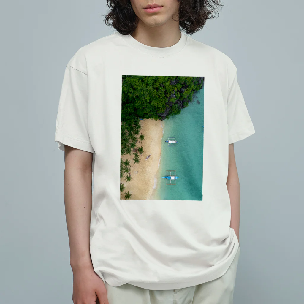 hir00の上空からのビーチ写真 Organic Cotton T-Shirt