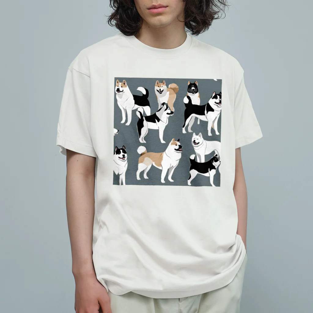 pinetreeの秋田犬２ オーガニックコットンTシャツ