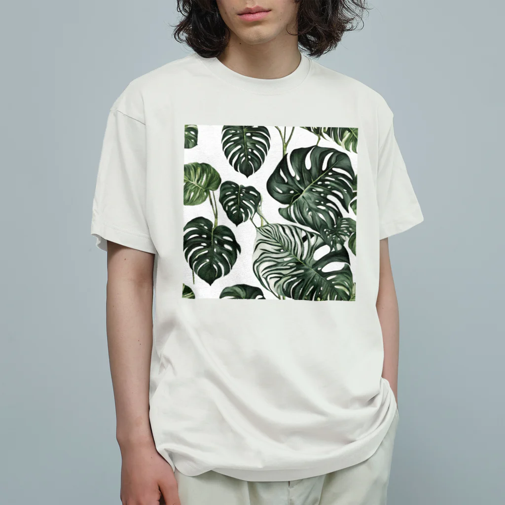 アガベマンの斑入りモンステラグッズ Organic Cotton T-Shirt