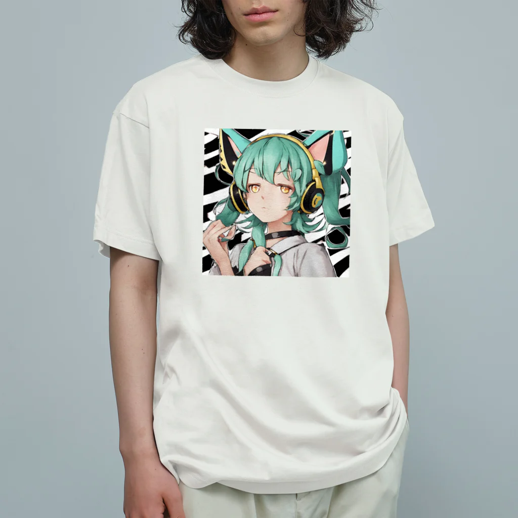 VOCALOID風な商品をのVOCALOID風 猫耳ちゃん オーガニックコットンTシャツ