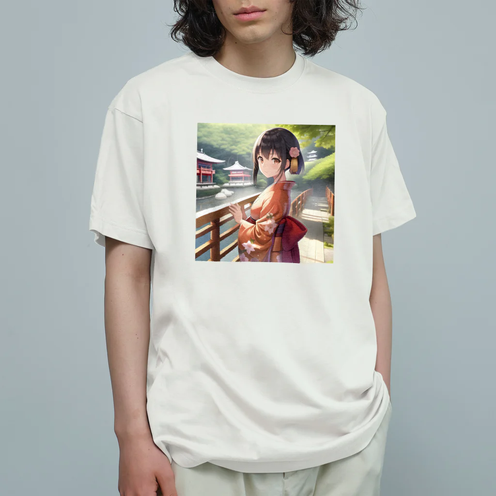 Moichi Designs Shop-2023の古都の風に舞う少女 Organic Cotton T-Shirt