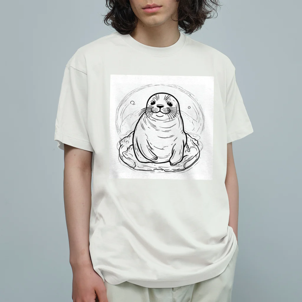 びとらびのアザラシ君の日常 オーガニックコットンTシャツ