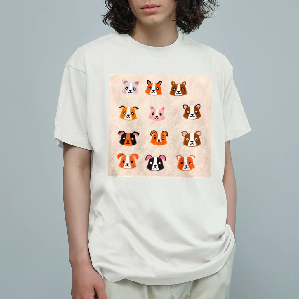 めんたいこのゆるいあにまるず オーガニックコットンTシャツ