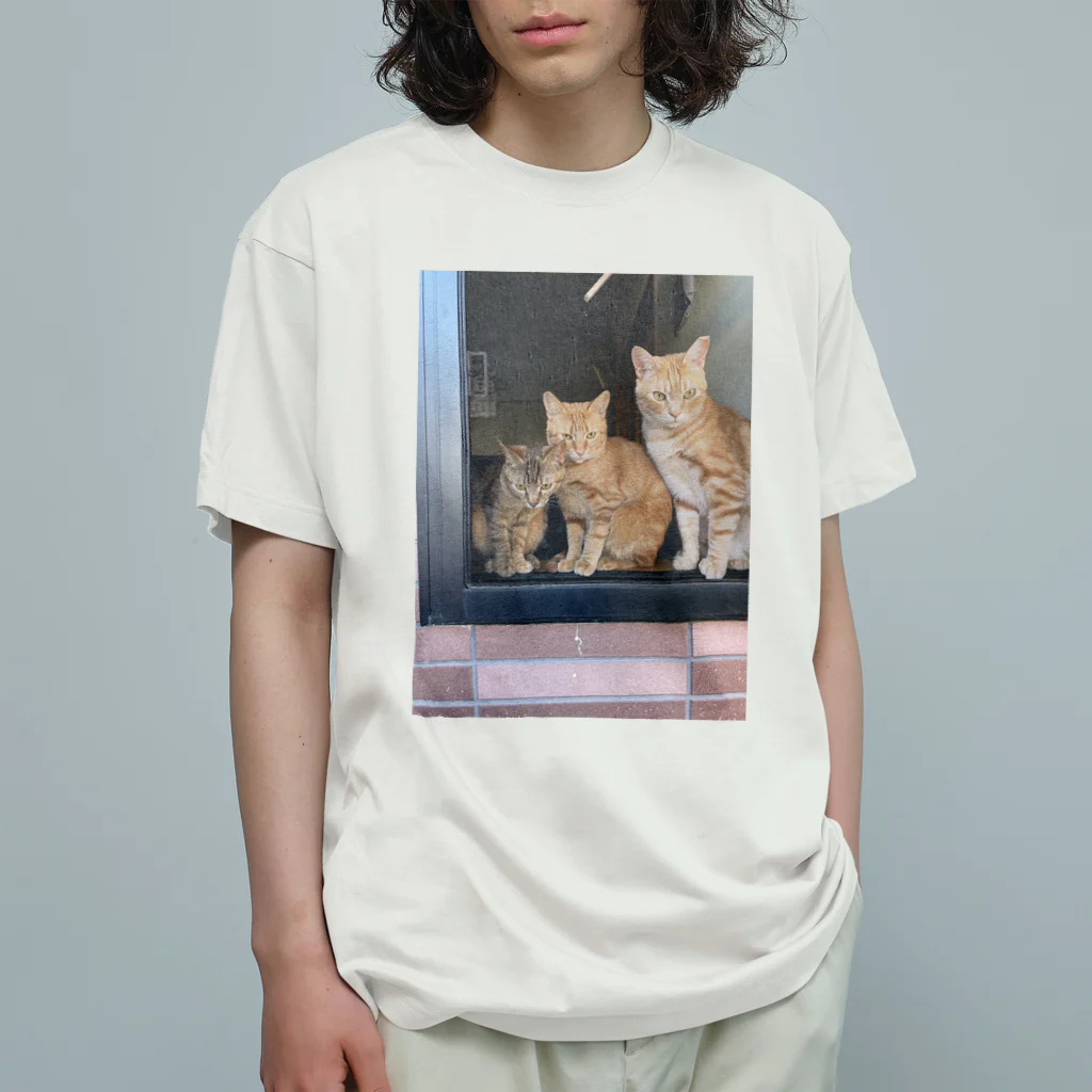 ANAROGUの出窓で飼い主帰るを待つ猫たち Organic Cotton T-Shirt