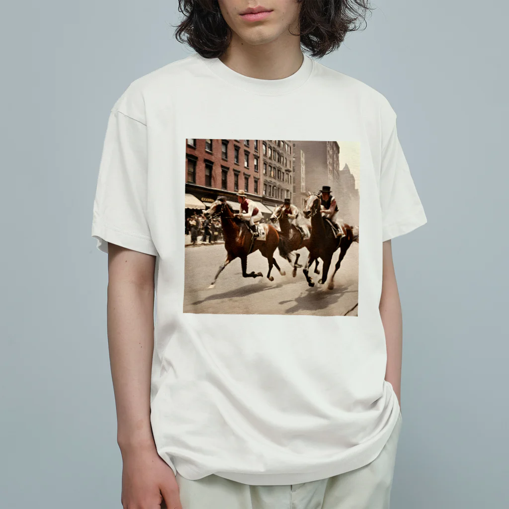 うまうまのclassic horse オーガニックコットンTシャツ