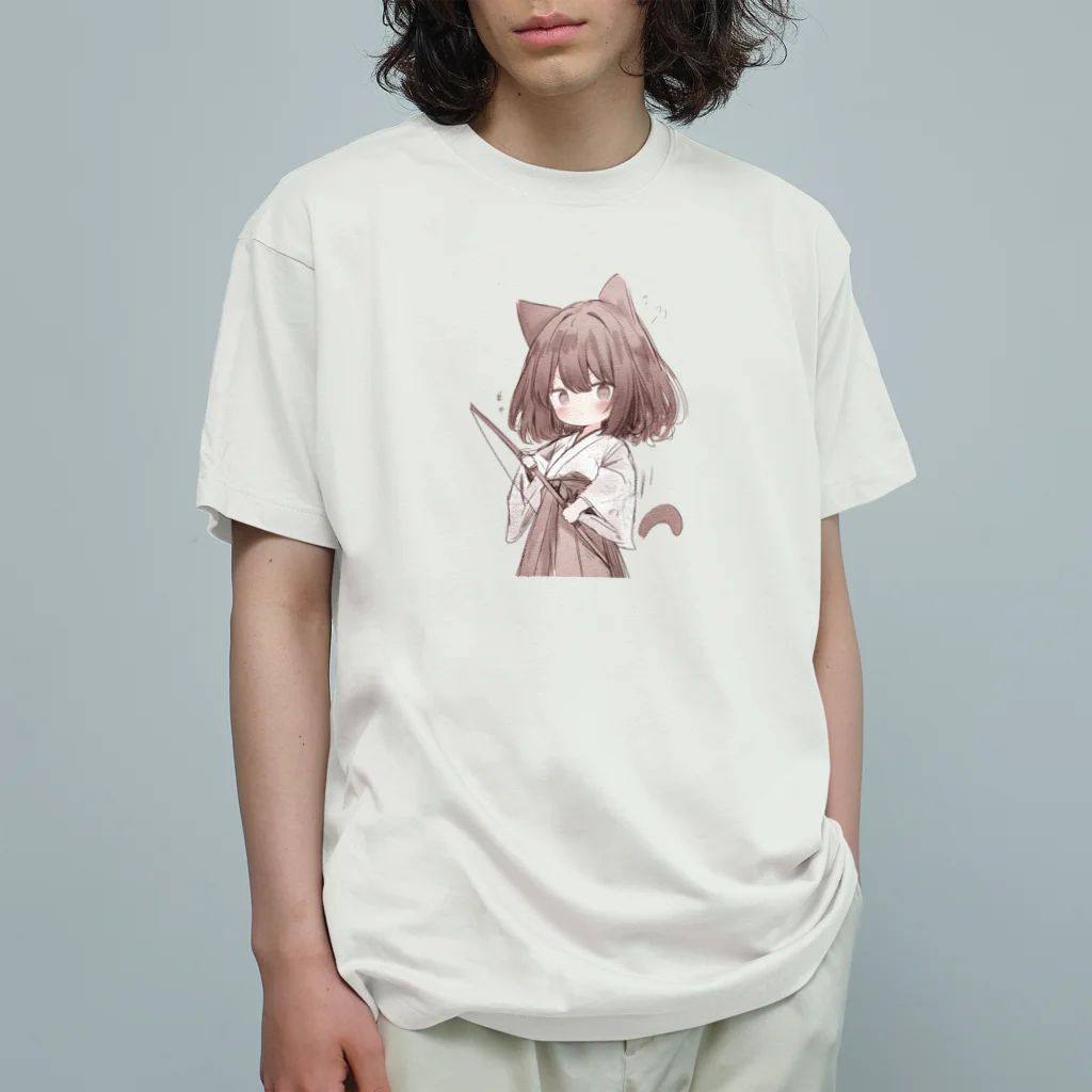 yudu910のネコ耳弓道部 Organic Cotton T-Shirt