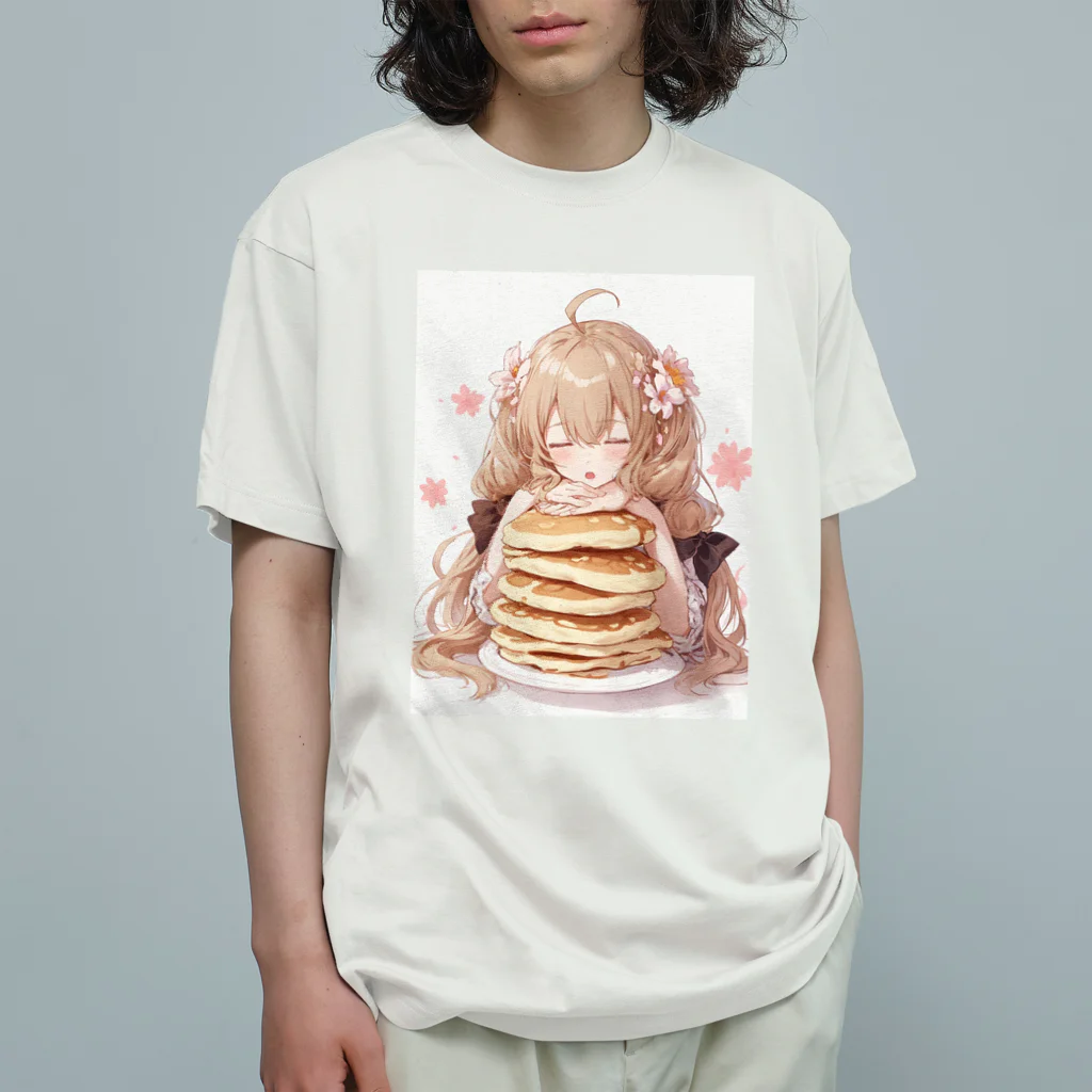 Crook-Aaronのゆるふわパンケーキちゃん Organic Cotton T-Shirt