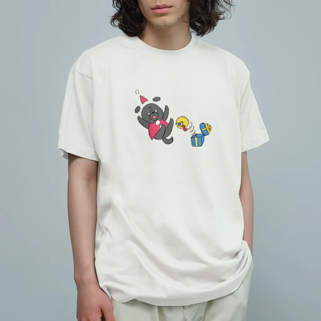 フレブルとパググッズS’IRISERの鼻ペチャクリスマス　パグ　黒パグ Organic Cotton T-Shirt