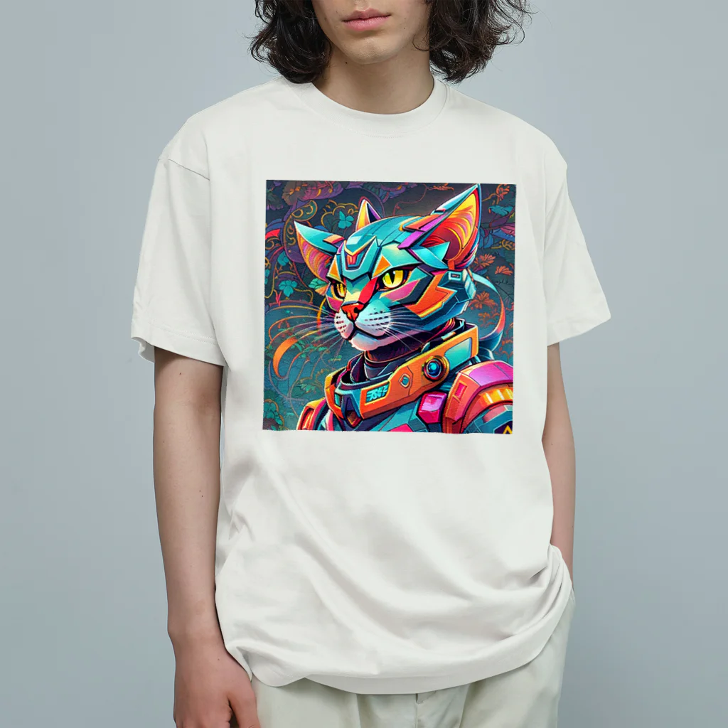 629_CAT_ARTのカラフルメカキャット Organic Cotton T-Shirt