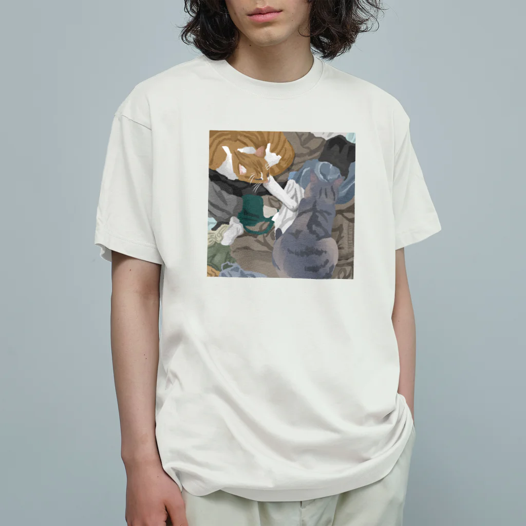 渡邊野乃香のお店の洗濯物と猫 Organic Cotton T-Shirt