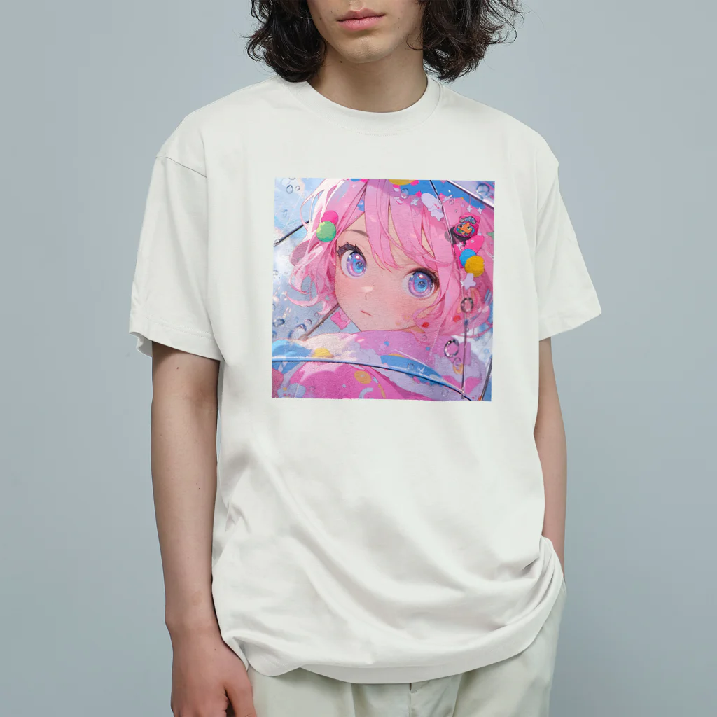 ぶーたんの雨音の中 オーガニックコットンTシャツ