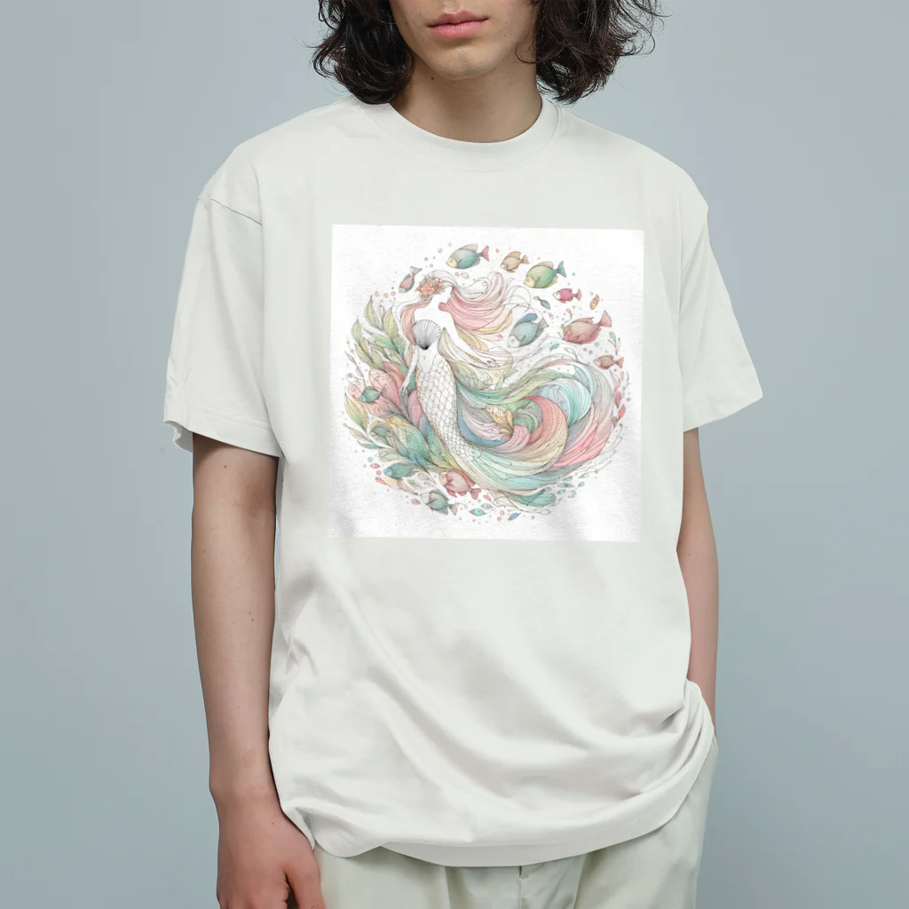 NATTOMOのキュートなマーメイド Organic Cotton T-Shirt