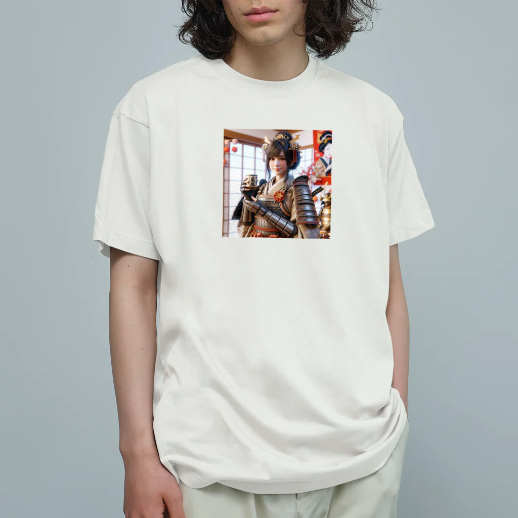 たまき工房の呑(どん)女武士の正月 Organic Cotton T-Shirt