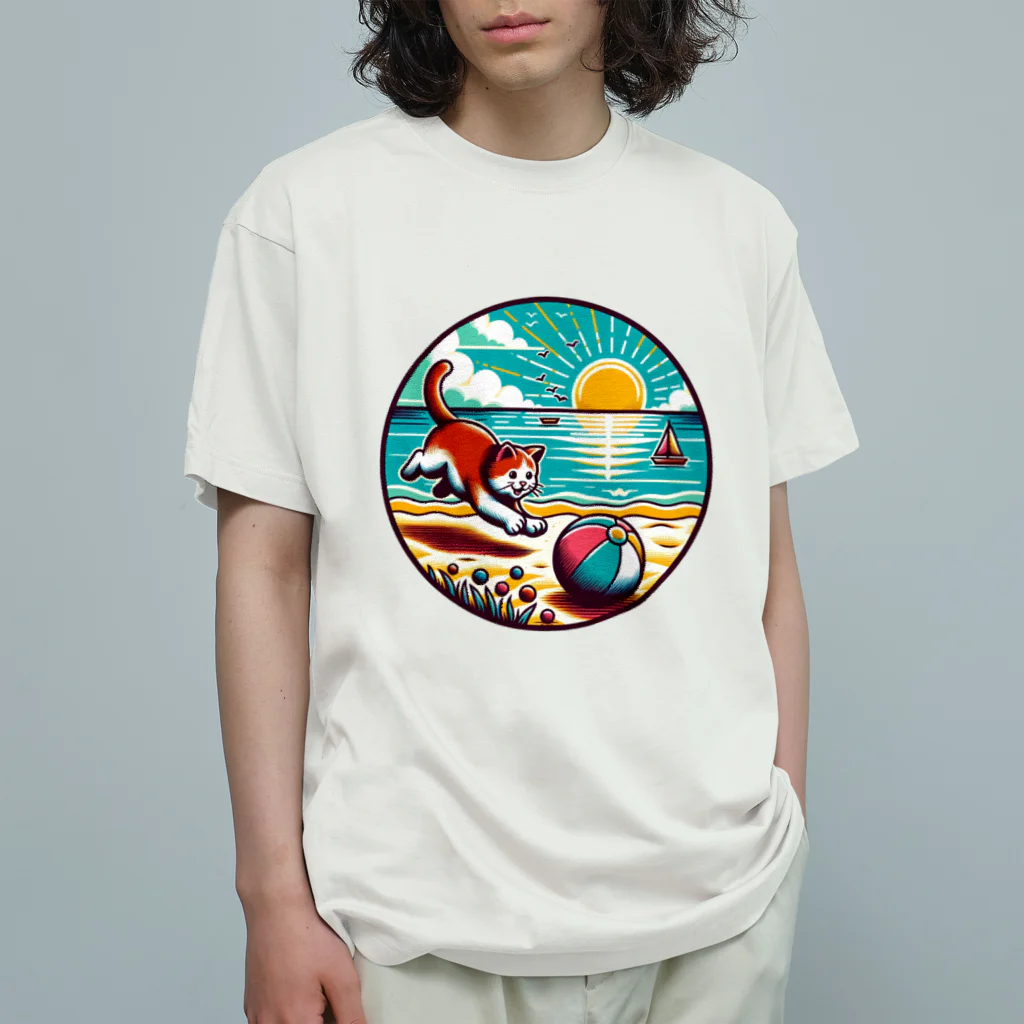 sakurafubukiのニャンタスティック・ビーチデイ！ Organic Cotton T-Shirt