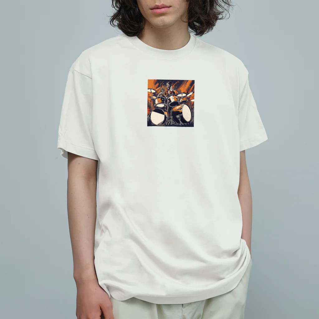 aitakazuhitoのドラム オーガニックコットンTシャツ