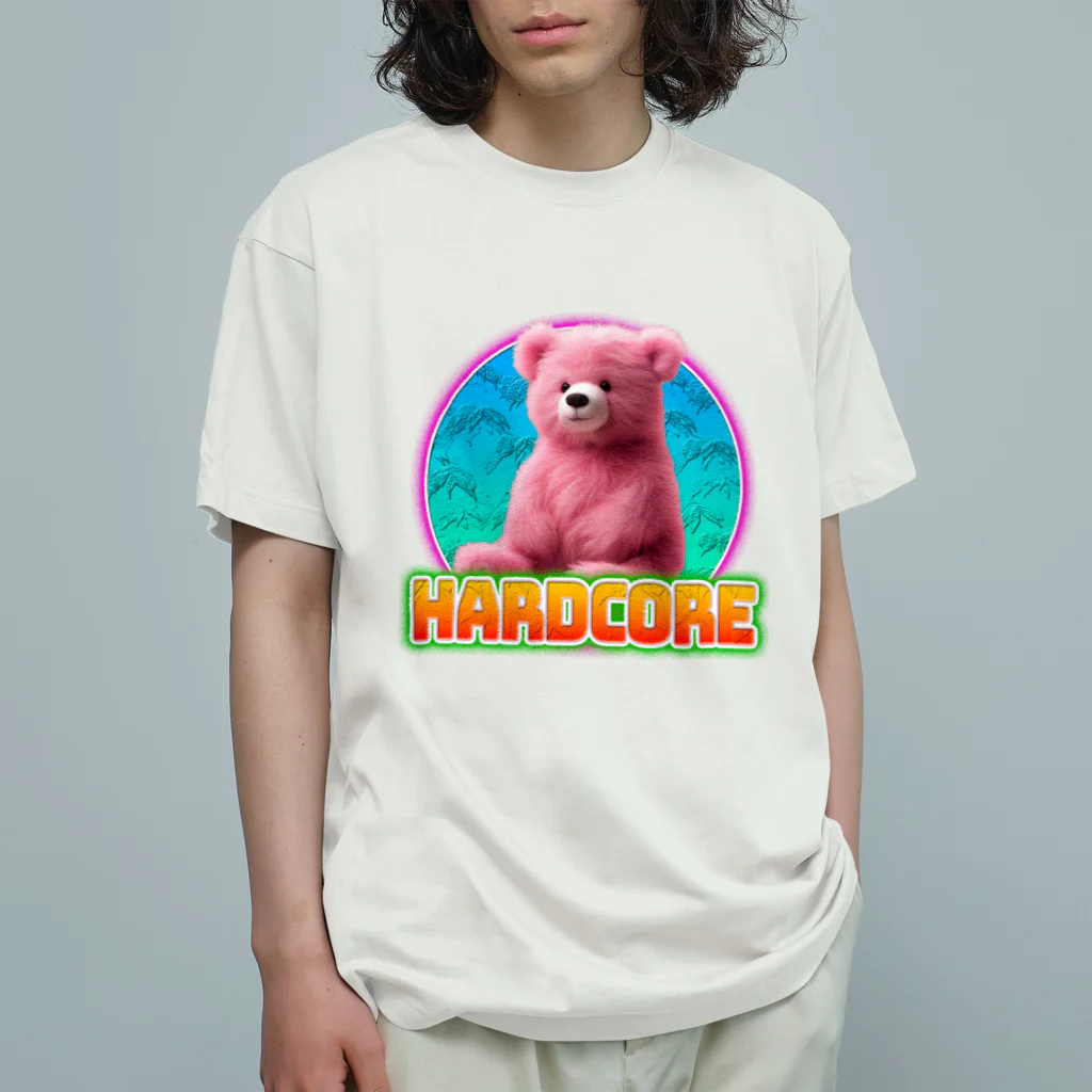 てくのちゃんのHARDCOREピンクのクマちゃん Organic Cotton T-Shirt