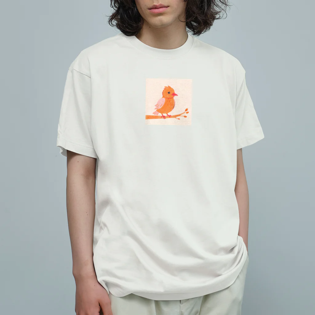 スプラッシュルークのかわいい小鳥のイラストグッズ オーガニックコットンTシャツ