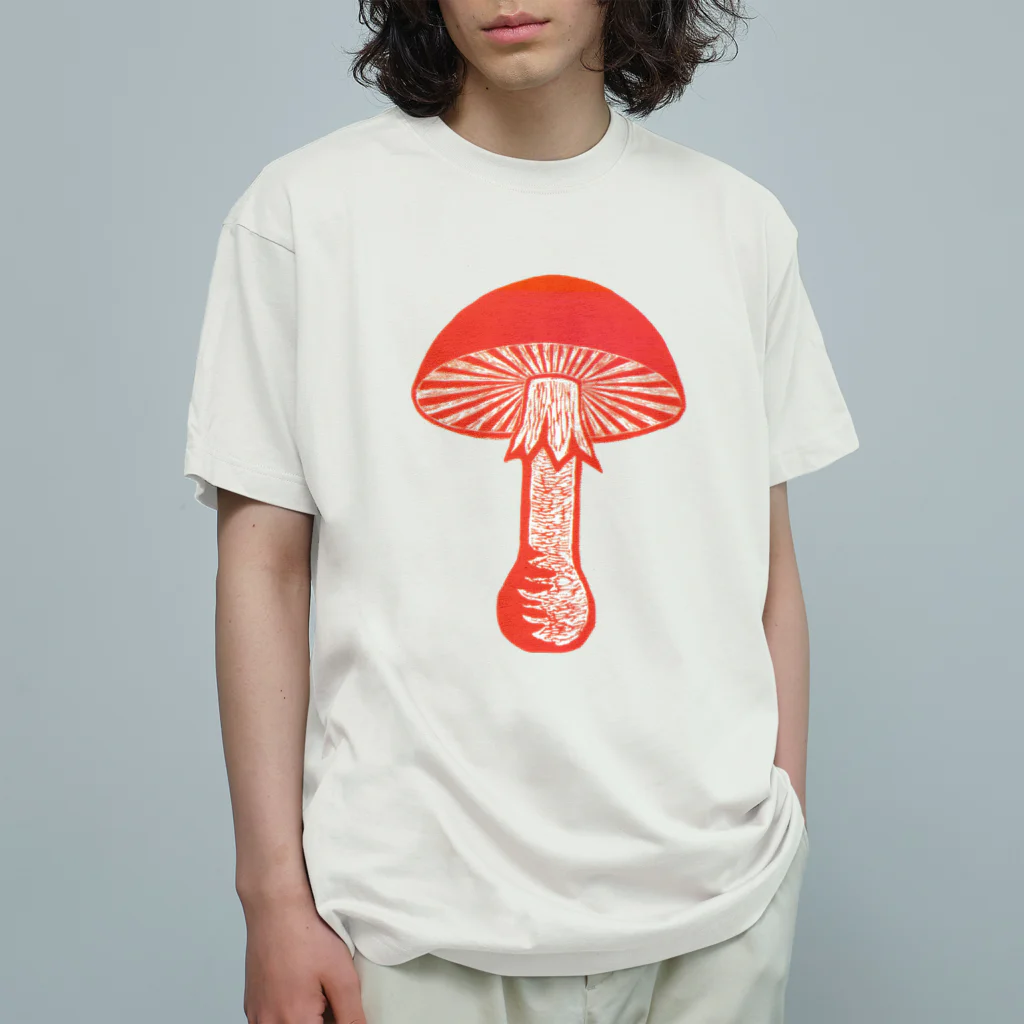 SPORE 堀博美の木版画きのこグッズ オーガニックコットンTシャツ