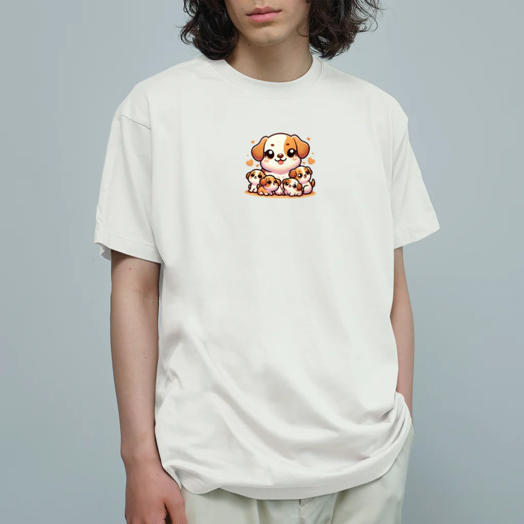 mitsu5872のわんぱく子犬とやさしいママ Organic Cotton T-Shirt