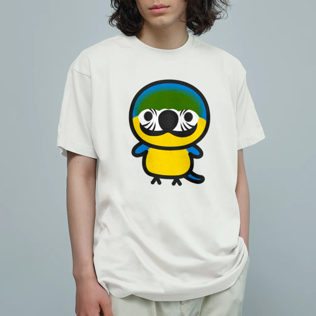 いんこ屋堂のルリコンゴウインコ オーガニックコットンTシャツ