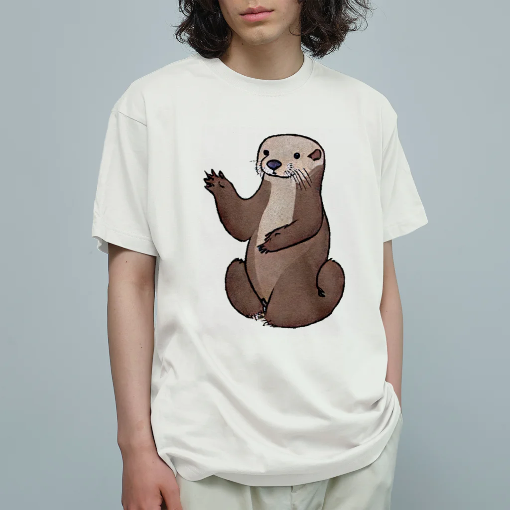 夢幻カワウソくんのお店の浮世絵風カワウソくん オーガニックコットンTシャツ