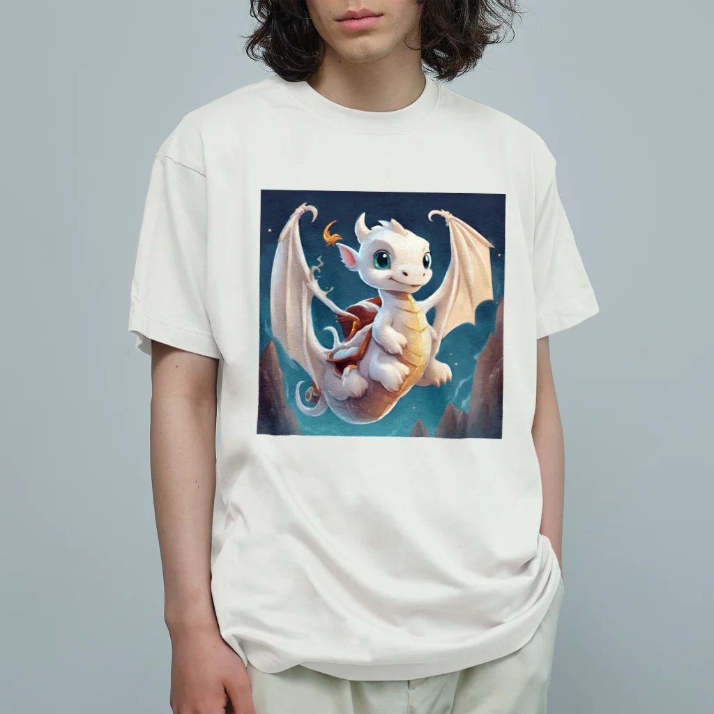 the blue seasonの空の冒険者：若きドラゴンの初飛行 オーガニックコットンTシャツ