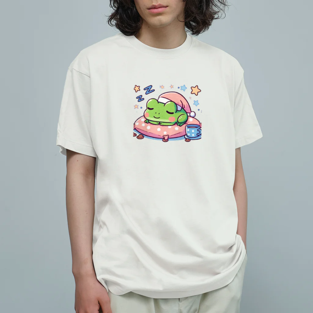 Shiba_IncのSleeping frogs(熟睡する蛙) Organic Cotton T-Shirt