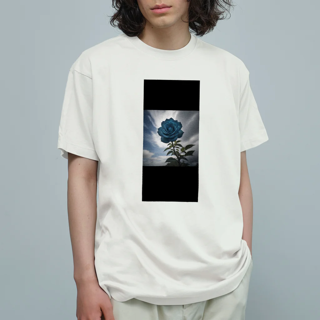 J-BRAVEの一輪の青い薔薇 オーガニックコットンTシャツ